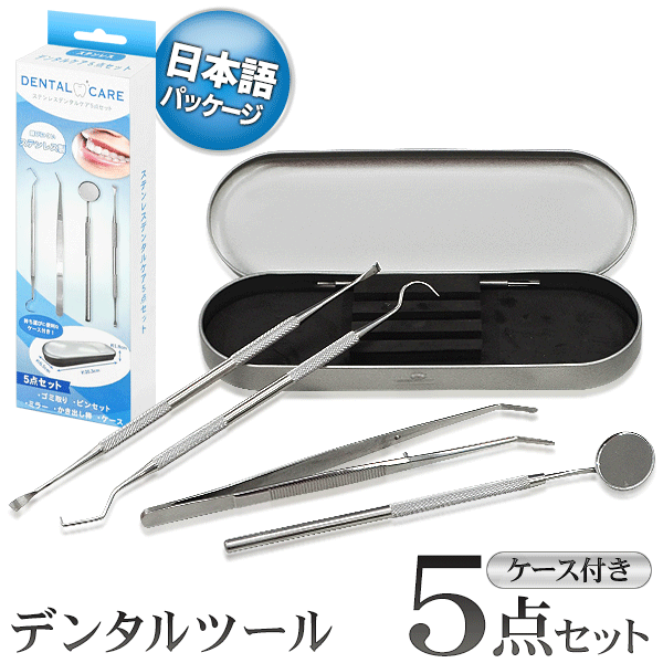 楽天市場】【2個セット】デンタルケア セット（ケース付き） 歯鏡