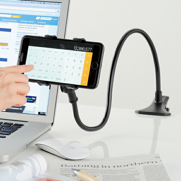 楽天市場 スマホ特集 360度自在に角度調整ok スマホ用クリップ アームスタンド 曲がる ついで買い特集 動画あり スマートフォン Iphone ハンズフリー スマホホルダー 自撮り 固定 ロング フレキシブルアームスタンド セールプラザ