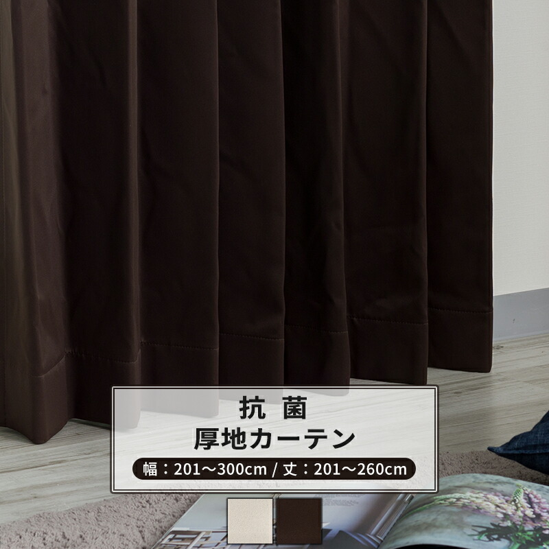 カーテン 遮光 抗菌 防炎 サイズオーダー 幅201～300cm 丈201～260cm【AB572】ピュアリア [1枚] OKC5