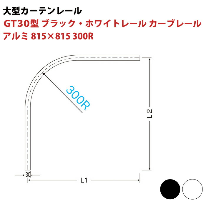 楽天市場】大型レール GT30型 ブラック ホワイト レール カーブレール
