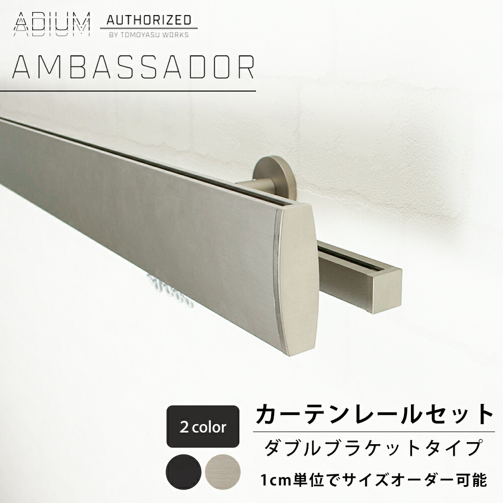 [マラソン限定クーポンあり] カーテンレール ダブル セット 0.5～6m 高級感 シンプル おしゃれ かっこいい カーテン レール ADIUM アディウム AMBASSADOR アンバサダー C-F-3｜DIY＋