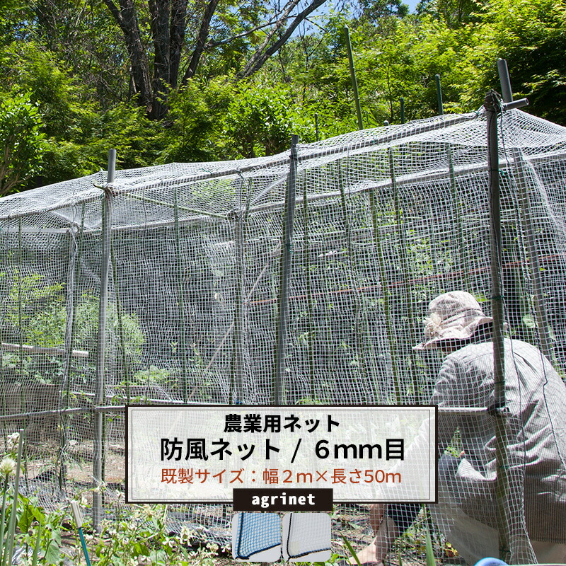 楽天市場 農業用ネット 6mm目 幅2m 長さ50m 防風ネット ワイドラッセル ネット 網 農業 園芸 家庭菜園 資材 アグリ Agri 遮光 防雹 ぼうひょう 防霜 保温 防風 日本製 Jq Diy