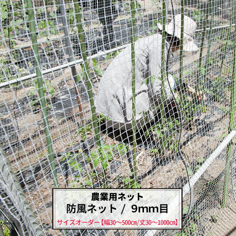 ネット　９ｍ×２ｍ 楽天市場】農業用ネット 防風ネット 9mm目 幅2m×長さ50m