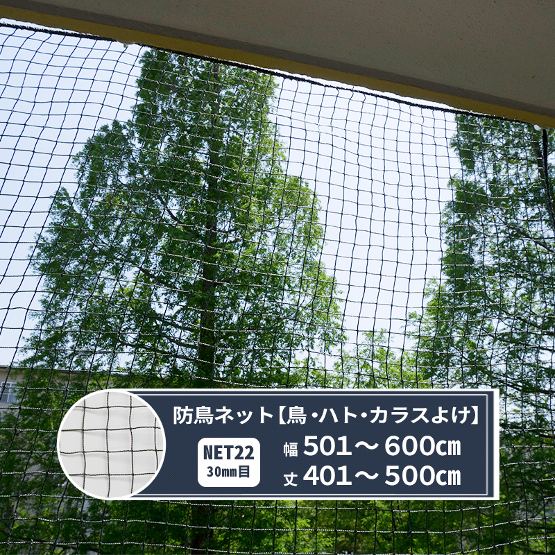 楽天市場 ネット 網 防鳥ネット 幅501 600cm 丈401 500cm 440t 400ｄ 24本 30mm目 Net22 鳥よけ 防鳥網 フン害 トリ対策グッズ マンション ベランダ ゴミ置き場 カラスよけ Jq Diy