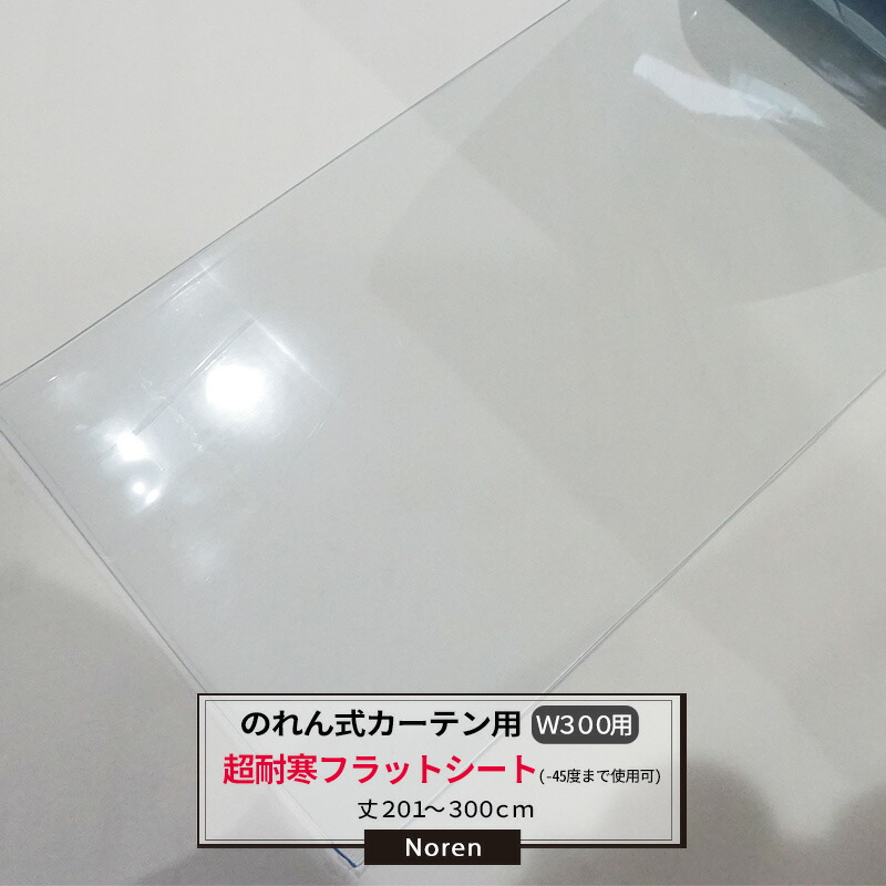 [マラソン限定クーポンあり] ビニールカーテン のれん式 カーテン用 超耐寒フラットシート -45℃～5℃まで使用可能 300mm幅 2mm厚 201～300cmまで 1cm単位カット販売 業務用 のれん 間仕切 省エネ 節電 防塵 防虫 JQ｜DIY＋