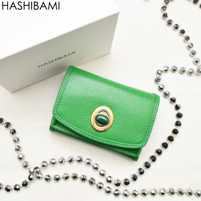 本日 MAX+10倍還元♪【マラソン限定クーポン対象】★ショップ袋おまけ付 即納!【Hashibami ハシバミ】ジェムストーン レザーミニウォレット/財布【送料無料】 正規品