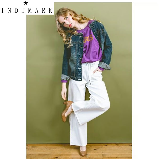 全品+10倍♪【最大47.5倍×マラソン限定クーポン】【INDIMARK インディマーク】ロングセラー 定番 リヴワイドパンツ ホワイト W104-2※サイズ交換OK【送料無料】正規品|selectshop PROLOGUE