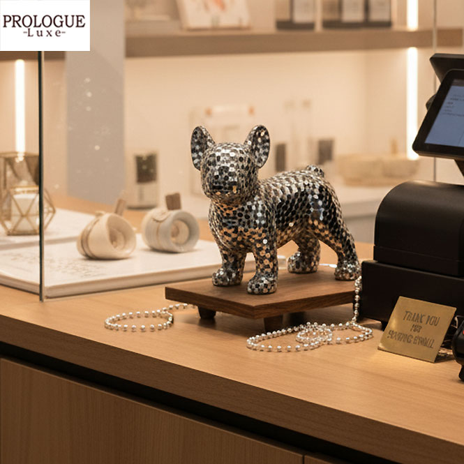 全品+10倍♪【最大47.5倍&times;マラソン限定クーポン】【PROLOGUE プロローグ】セレクト キラキラ　ミラー ブルドッグ フレンチブル オブジェ インテリア 高さ18ｃｍ【送料無料】正規品｜selectshop PROLOGUE 9,264円