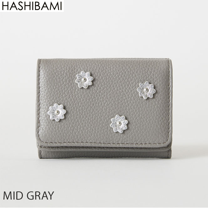 全品+10倍♪【最大47.5倍&times;マラソン限定クーポン】即納可能！◇ショップ袋おまけ付◇【Hashibami ハシバミ】 財布 スモールフラワー 3つ折り 三つ折り ミニ コンパクトウォレット 牛革 本革 レザー【送料無料】　正規品｜selectshop PROLOGUE