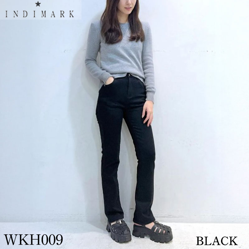本日限定 +12倍還元♪【最大49倍×マラソン限定クーポン対象】ショップ袋おまけ付 2026【INDIMARK インディマーク】 裏起毛 セミフレアブラックWKH009※サイズ交換OK【送料無料】正規品