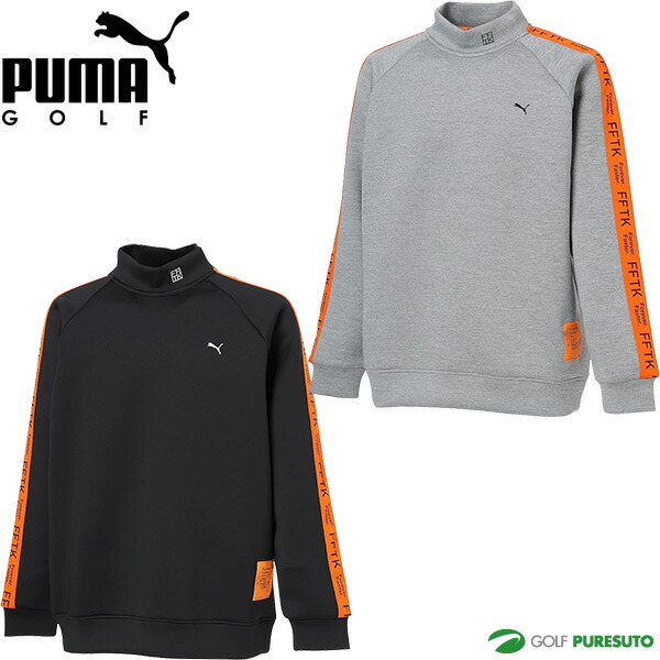 プーマ ゴルフ PUMA×FFTK ビッグラベル 長袖 モックネック シャツ TK サイドライン メンズ 633697 トップス シャツ ゴルフウェア 2025年春夏モデル PUMA GOLF FFTK ORANGE COLLECTION おしゃれ ブランド