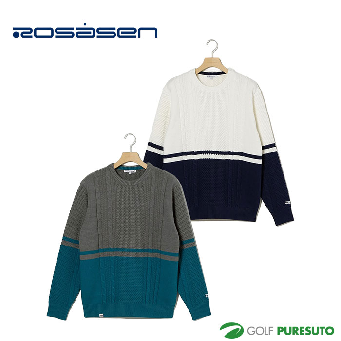 楽天市場】ROSASEN（メンズ）ゴルフウェア ハーフジップ ボーダー