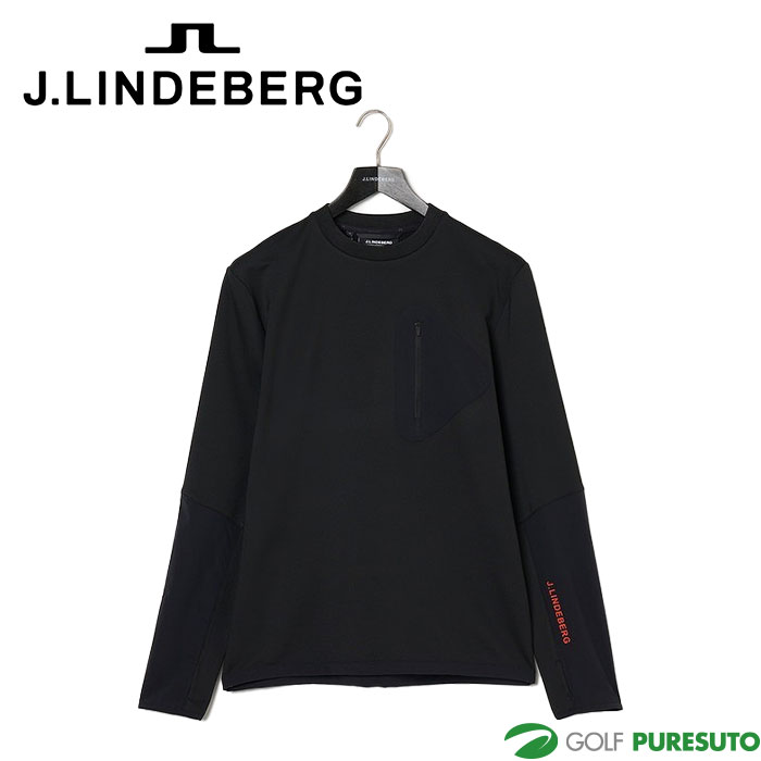 Jlindeberg スウェット ストレッチ ブラック クルーネック ゴルフ ゴルフウェア ブルゾンストレッチフォーサー クルーネックプル