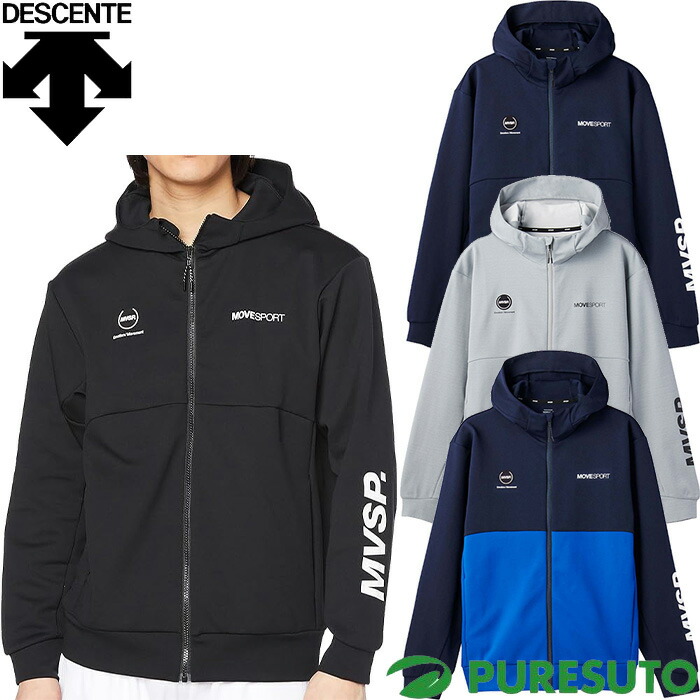在庫処分 デサント DESCENTE 長袖 フルジップ フーディー ジャケット Move Sport S.F.TECH スリーブロゴ メンズ DMMVJF20 スウェット パーカー アウター ブルゾン スポーツウェア トレーニングウェア 23SS おしゃれ