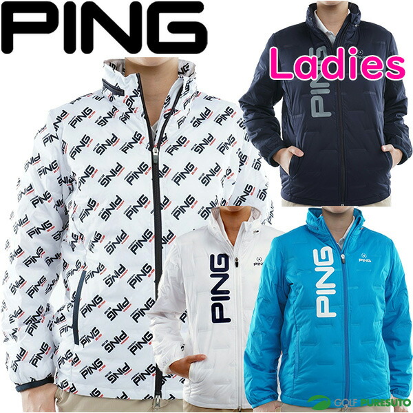 【定価 ￥22,000】PING ゴルフウェア 中綿フーディーブルゾン S PING ピン レディース ゴルフウェア 長袖ウインドブレーカー 秋 冬