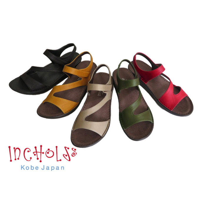 【INCHOLJE-インコルジェ-】バックストラップフラットサンダル☆No.8888☆本革☆日本製 40代 50代 60代