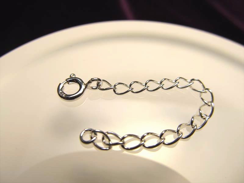 ●【引き輪付きアジャスター金具】　チェーン約5cm　高品質Silver925パーツ　ツイストチェーン　ネックレスやワイヤーブレスのサイズ調整に　AJS011