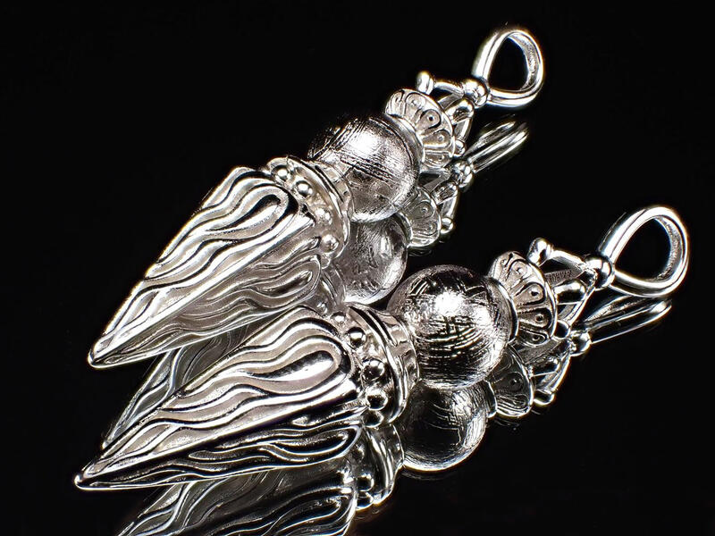 ●【激安宣言】【ギベオン 丸玉付き プルパ(金剛杭)ペンダントトップ(タイプE)】縦約46mm 1個売り（バチカン含む）SILVER925 【ナミビア・ハルダブ州産】【geki-met2F50】 パワーストーン 天然石