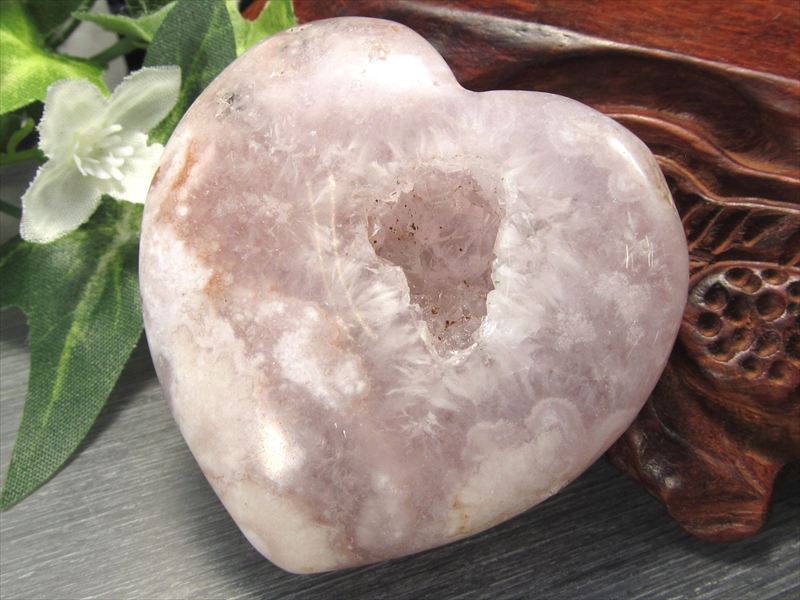 楽天市場】【特選】桜瑪瑙ジオード丸玉 55mm フラワー結晶 招福招財