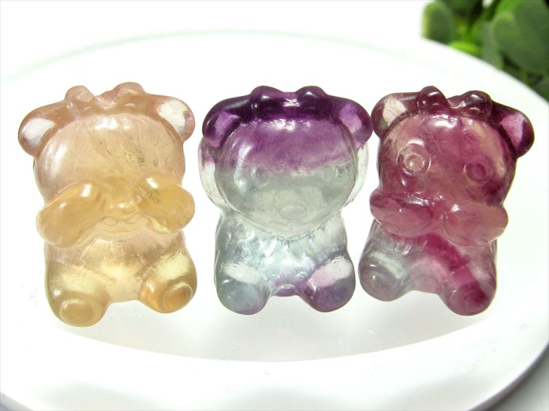 楽天市場】天然石 フローライト 彫刻 熊 くま ベアー カービング