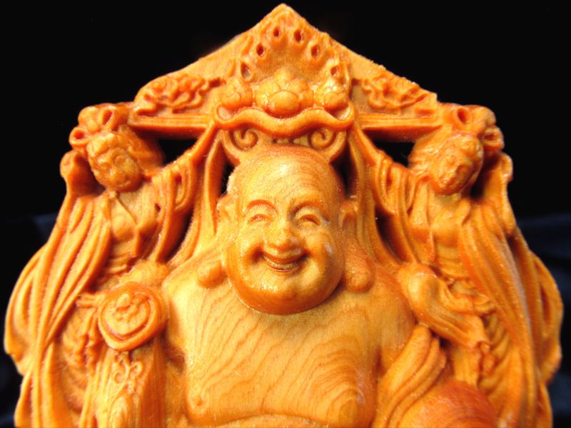 楽天市場】○極上彫刻置物 シックなイエロー【シトリン 布袋尊 彫刻