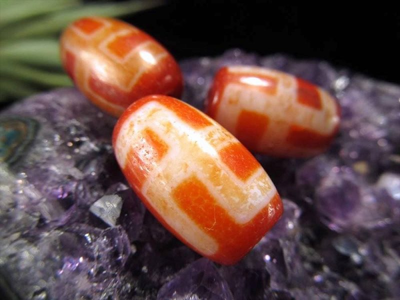 天珠 天然石 御守り ネックレス【金線 神鷹天珠】チベット 幸福 災難除け 朱砂 天珠 天然石 御守り ネックレス【金線 神鷹天珠】チベット 幸福 災難除け