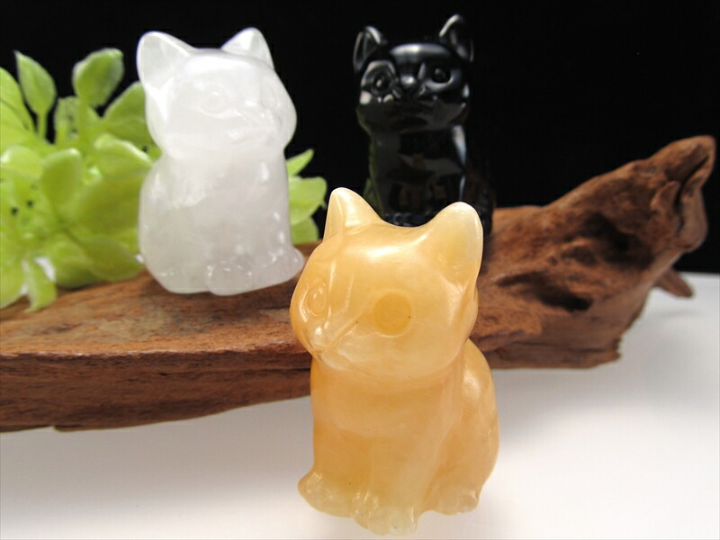 楽天市場】○選べる4種【眠り猫 天然石置物】重さ70g-80g前後 癒しの