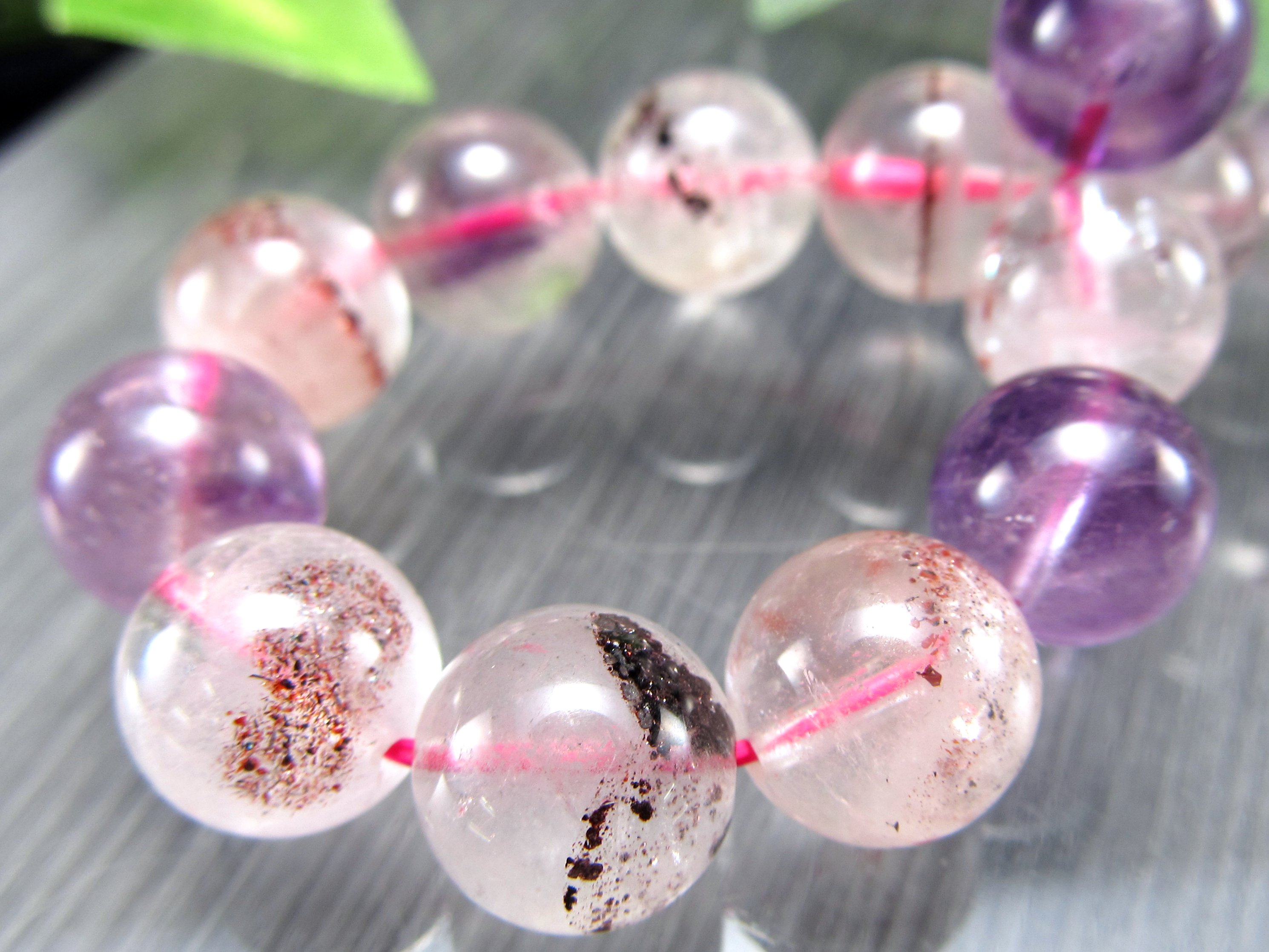 ☆クリアルビー 7ミリ珠 ブレスレット①(SA+)