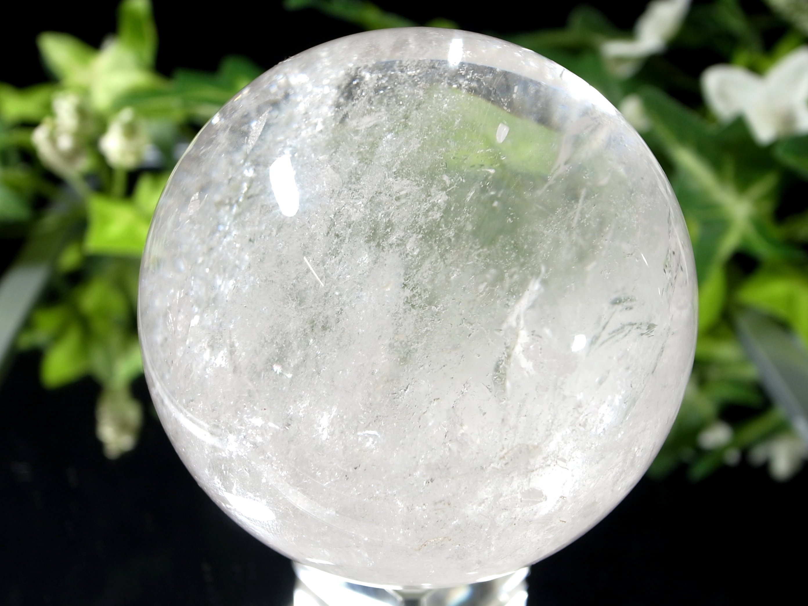 爆虹水晶丸玉スフィア　60㎜オーバー大玉‼︎クリア感あり　おまけ台座付 爆虹水晶丸玉スフィア 60㎜オーバー大玉‼︎クリア感あり おまけ台座