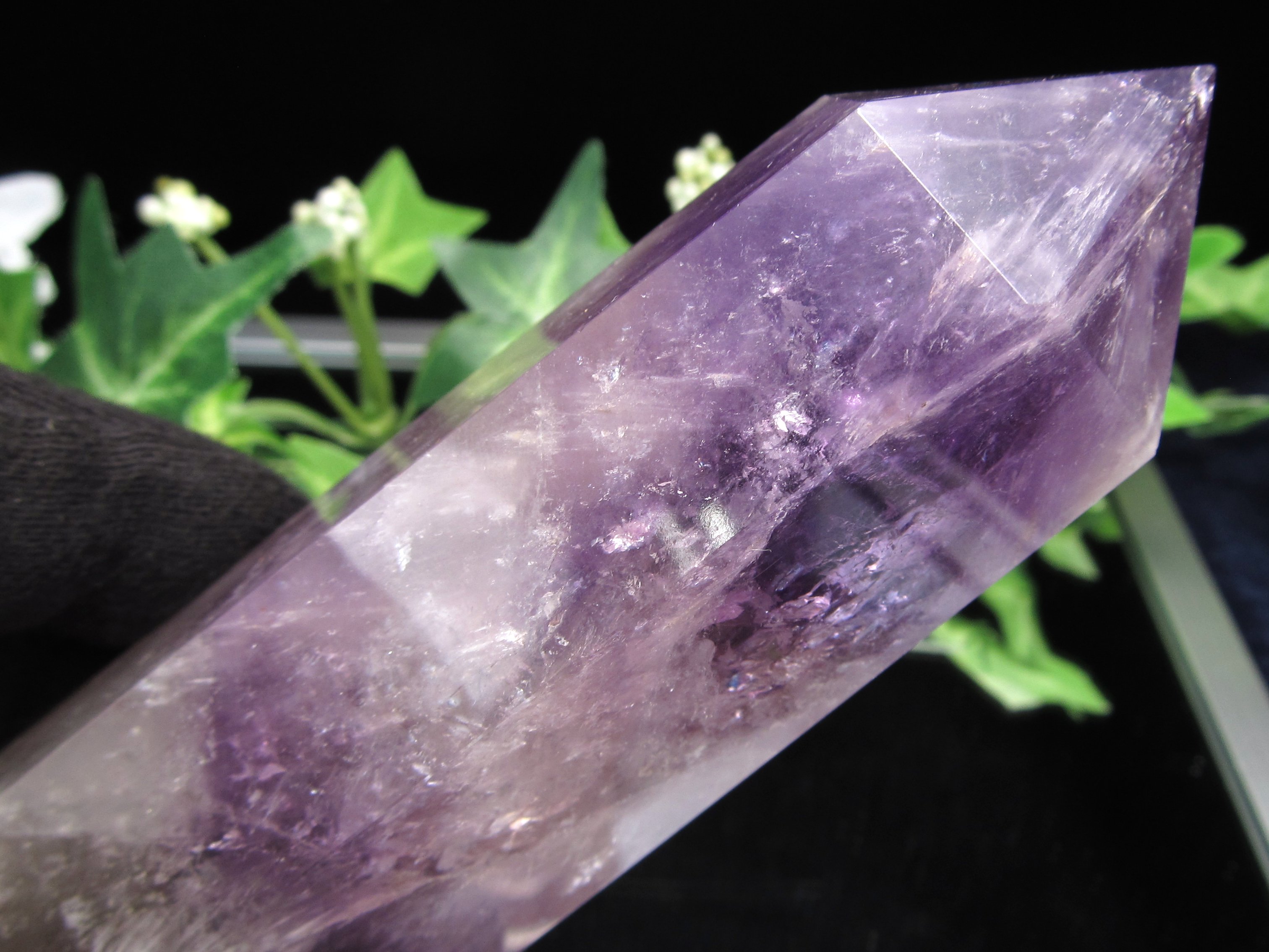 高品質　宝石質　ファントムアメジスト　虹　タワー　ポイント 透明感・虹◎【ハイクオリティ】ファントムアメジスト タワー61