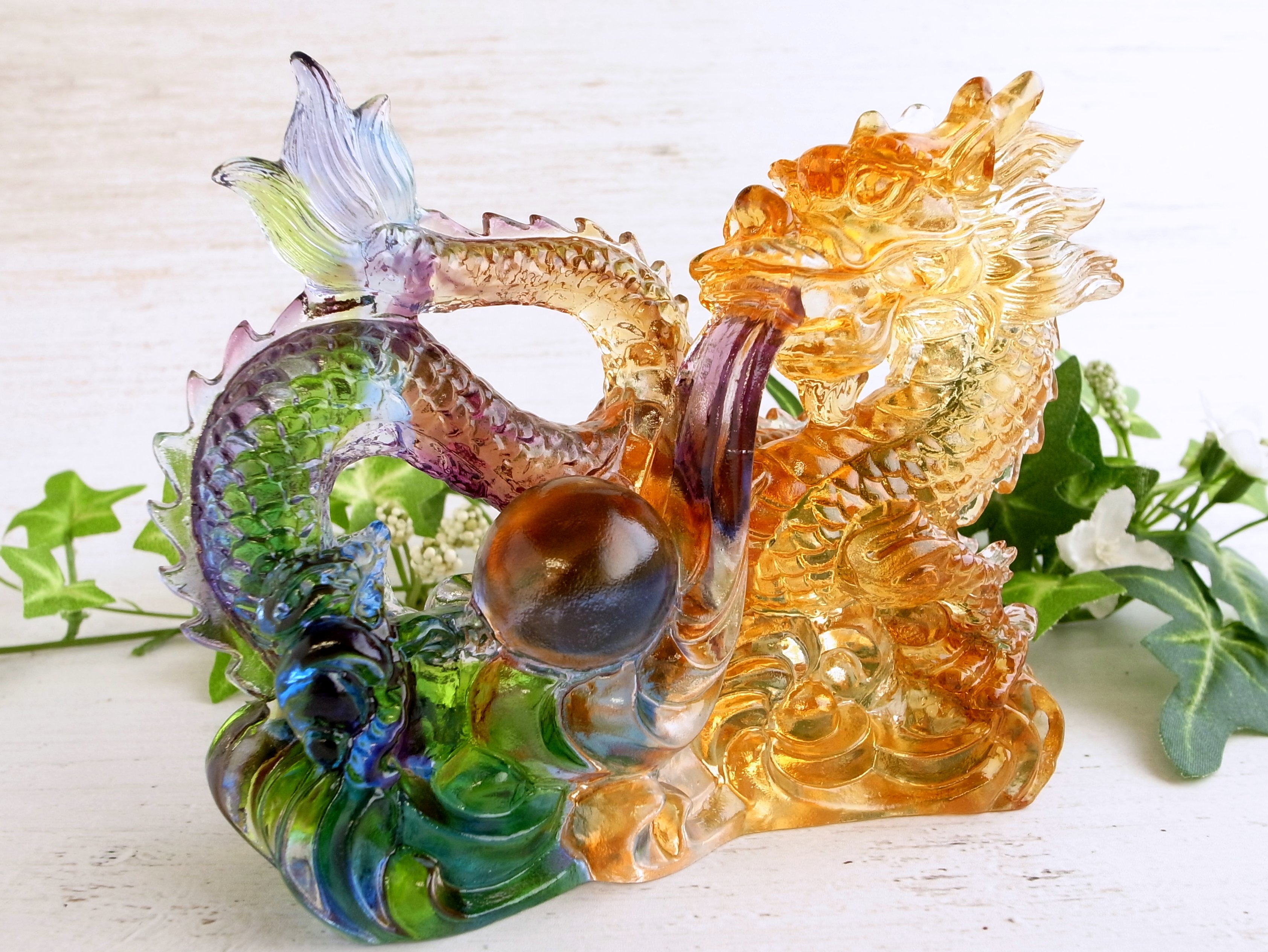 【超美品】　天然石　パワーストーン　龍亀　彫り置物　アベンチュリ　1 龍の置物 玄関 龍置物 アベンチュリン 龍彫刻 龍神 風水 緑色の石