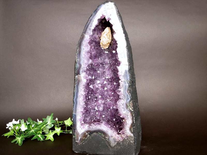 楽天市場】○カルサイト共生！【アメジスト ドーム】高さ 265mm 重さ