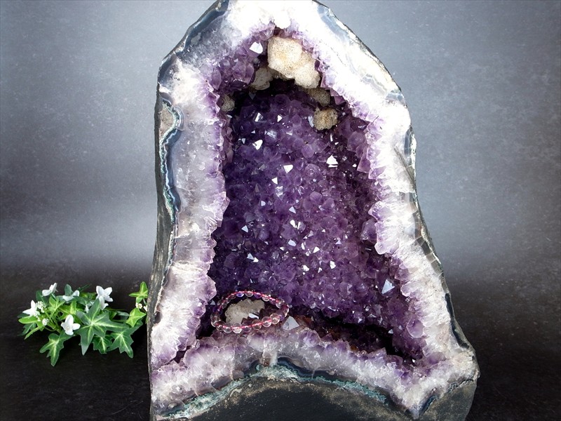 楽天市場】○カルサイト共生！【アメジスト ドーム】高さ 265mm 重さ