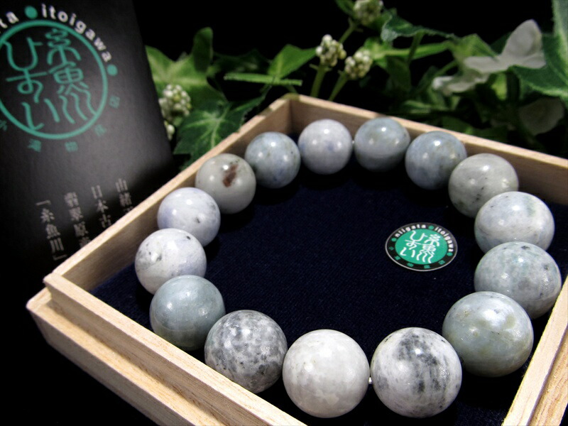 宝石質　糸魚川本翡翠ブレスレット　上質ひすい　ヒスイ　翡翠　ヒーリング　コン沢 糸魚川翡翠×水晶ブレスレット 】 国産 天然石 糸魚川翡翠 ひすい