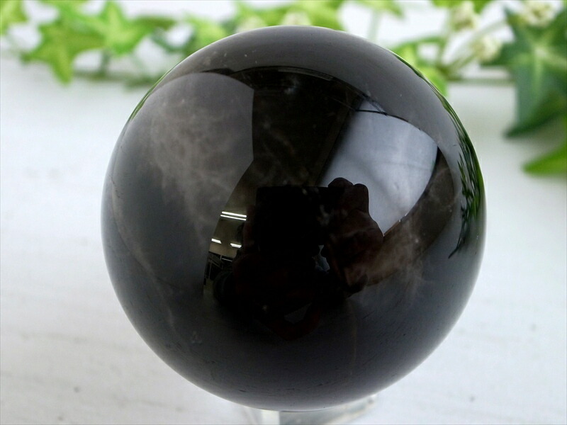 楽天市場】○ 漆黒の丸玉【スターモリオン 黒水晶 丸玉 台座付き】重さ