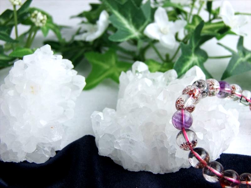 四川省産 菊花水晶 クラスター 1点物 約85g 天然石・置き物 空間 浄化