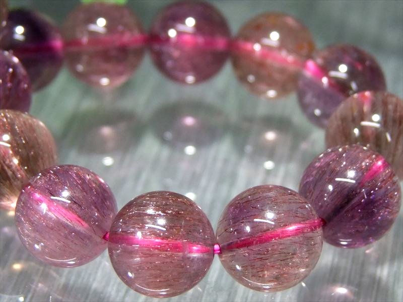 【店頭展示中】●激レア産地【限定１本】S級【スーパーセブン ブレスレット】10.5mm-11mm×17珠 7種類の石の要素が共鳴するパワーストーン たっぷり内包鉱物 透明感抜群 別格の美しさ 最強ブレス 一点もの【モザンビーク産】 パワーストーン 天然石