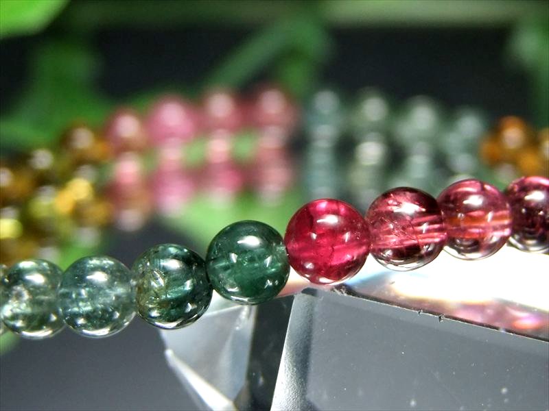 ●宝石ルベライト S級【超透明 MIXトルマリン(電気石) ブレスレット】5mm-5.5mm×37珠 心に活力と勇気を与える石 幸運・健康を引き寄せる石 極上宝石質 1点物【南アフリカ コンゴ産】 パワーストーン 天然石