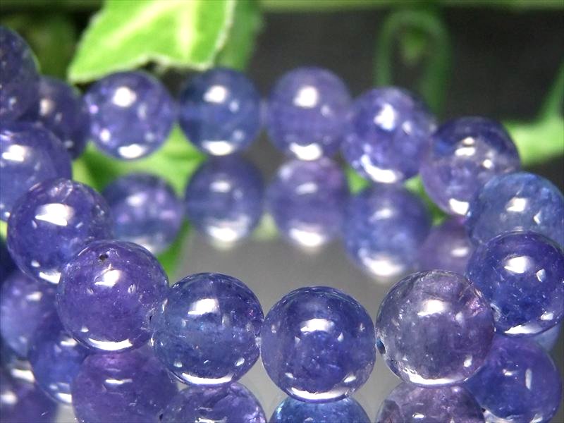 ●過去最高品質! S級【宝石質 タンザナイト ブレスレット】8mm-9mm×22珠 美麗 極上青紫 ポジティブに変換する【タンザニア産】 パワーストーン 天然石【itk】