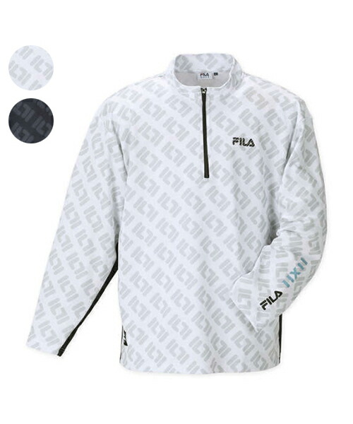 【大きいサイズ】　ハーフジップ長袖シャツ　【FILA GOLF(フィラゴルフ)】　メンズ UVカット　吸汗速乾　スタンドカラー　3L/4L/5L/6L