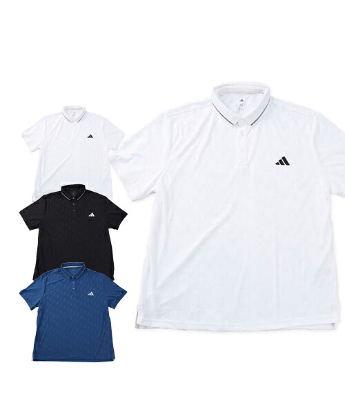 【大きいサイズ】CLIMACOOLシーズナルジャガード半袖シャツ【ADIDAS GOLF(アディダスゴルフ)】メンズ 4XL 5XL ビッグサイズ