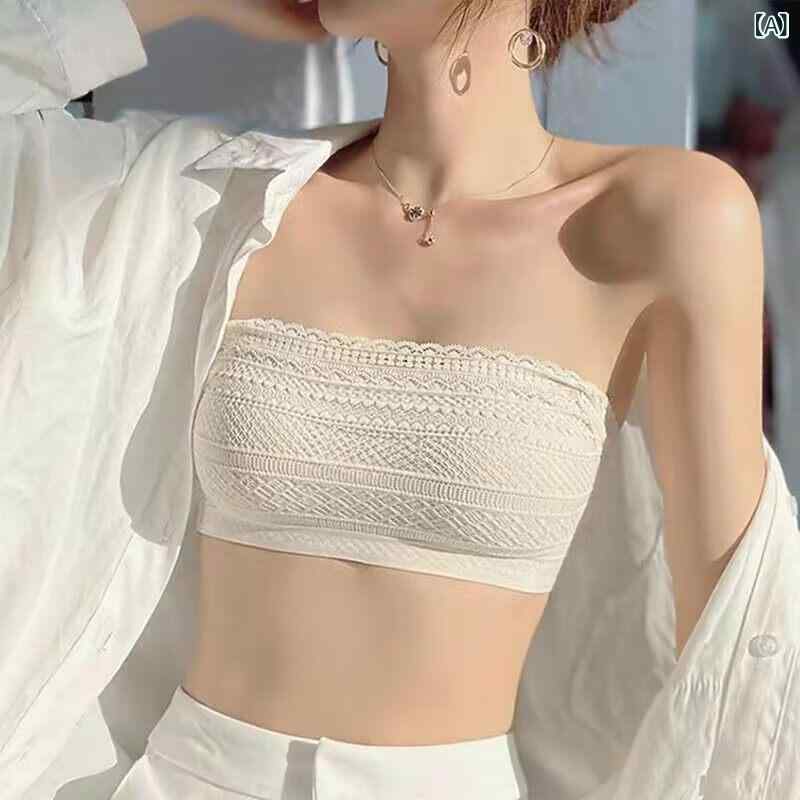 ブラ チューブ トップ ストラップレスの 美しい 背中の 下着 レディース 夏の 薄手 ギャザー 滑り止め ウェディングドレス 見えない 包まれた 胸の チューブ トップ 魅惑的 ブラジャー