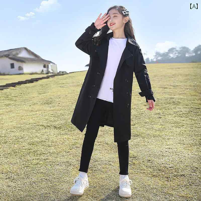 キッズ おしゃれな コート 女の子 秋 ウィンドブレーカー スタイリッシュな ネット トップス 韓国 大きい 子供の 春秋 半 開きの 襟の ジャケット