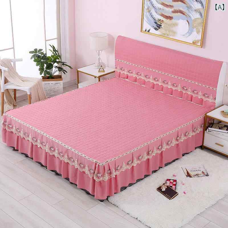 インテリア ベッド スカート シングル ベッド スカート ベッドスプレッド フィットシーツ カバー ヘッド ボード セット プリンセス スタイル パッド入り