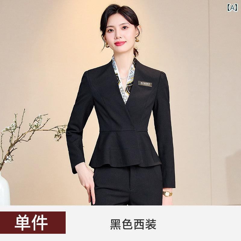 ユニフォーム エステ 美容 秋冬 女性用 プロ スーツ 高級 OL お姫様 スタイル 美容院 作業着 宝石 店 ホテル