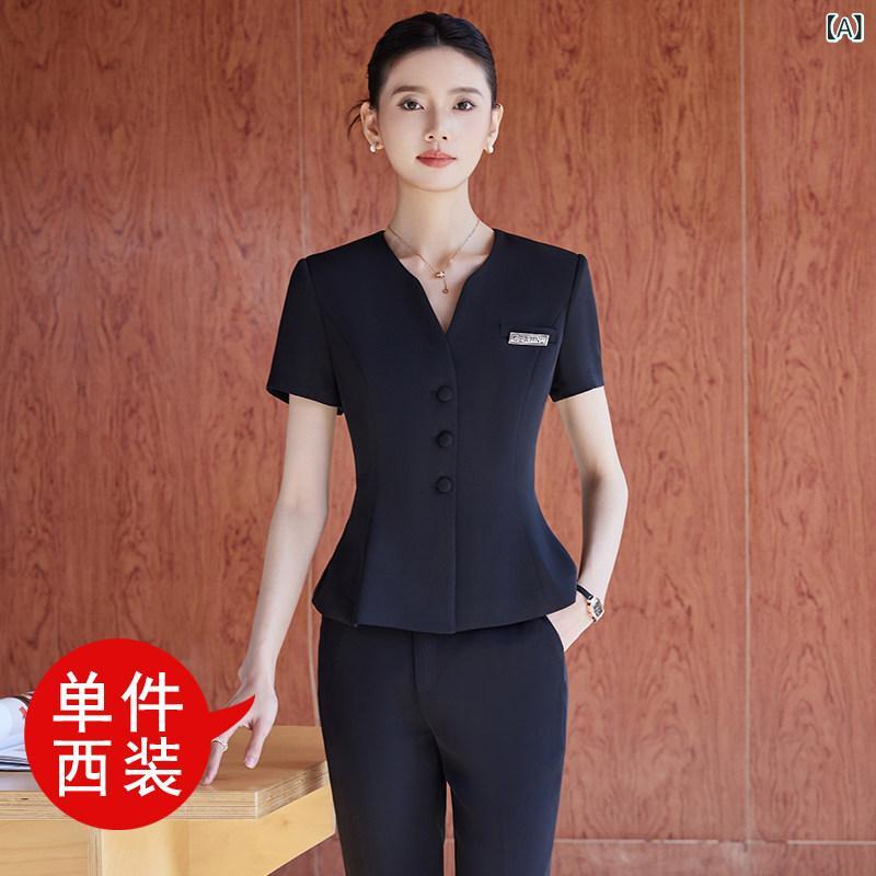 ユニフォーム エステ 美容 夏の 女性用 ホワイト スーツ プロな お姫様 スタイル 高級 フロント デスク 作業着 美容院の 宝石 店