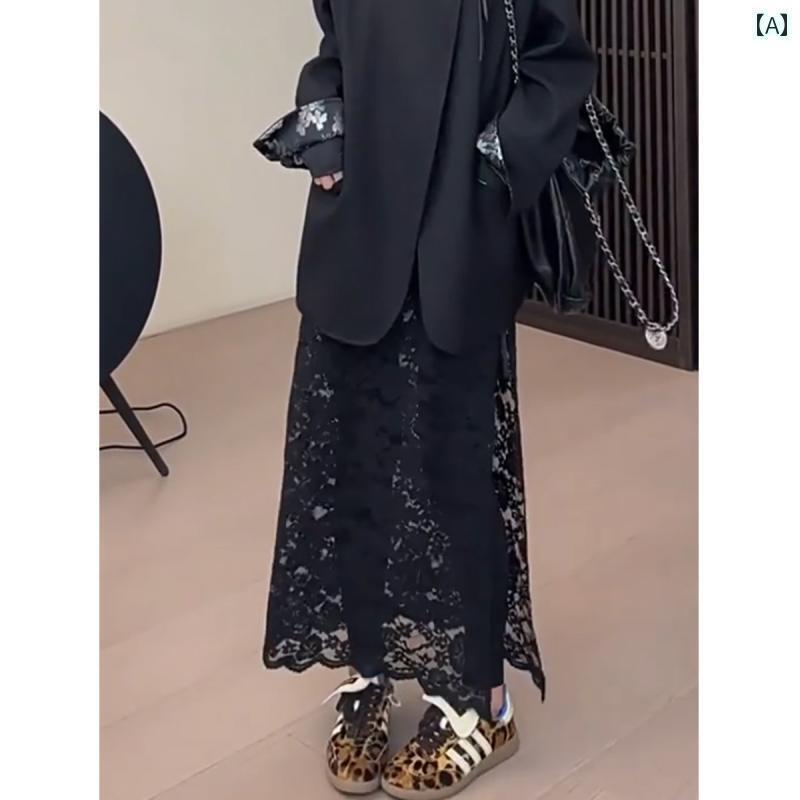レディース　インナー　サスペンダー お 尻を 覆う アーティファクト ブラック スカート レディース 夏 ミドル 丈 ワンピース 高級 レイ ヤード レースお 尻 カーテン