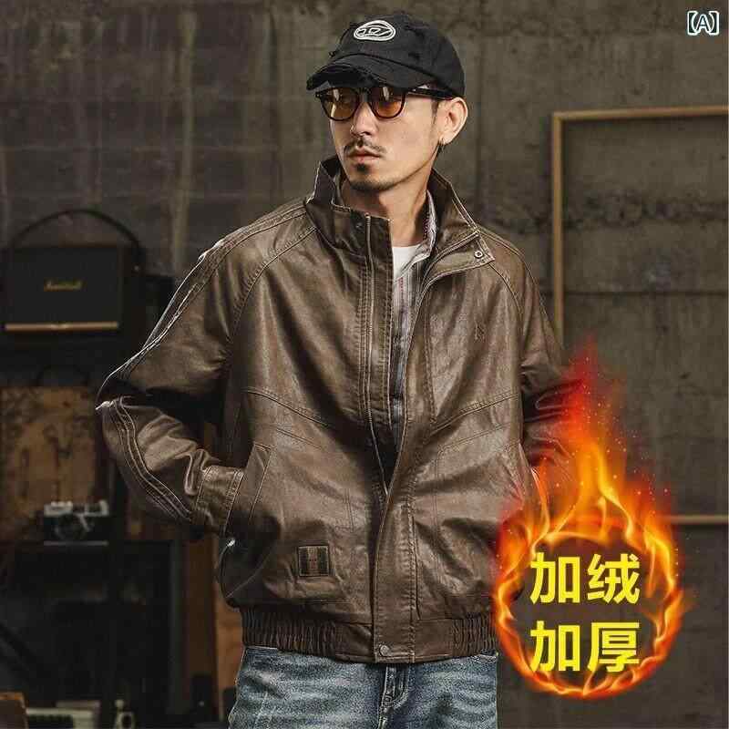 メンズ ライダース 今季 馬のり上衣 メンズな レトロ なめし革 上衣 表どおり 表現スタイル ゆったり 相応う 感 心地好い 原動機 循環過程 メンズ 冷やりとしたな アウターウェア。