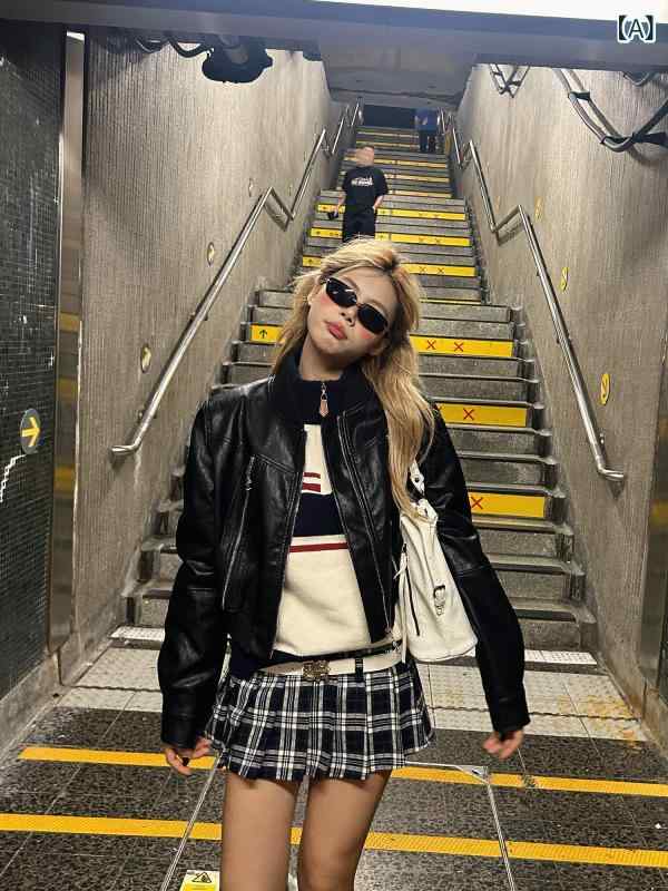 レディース ライダース 今季 UptoMcc ハード コア レザージャケット アメリカン ホット ガール モーター サイクル ジャケット クール ショート