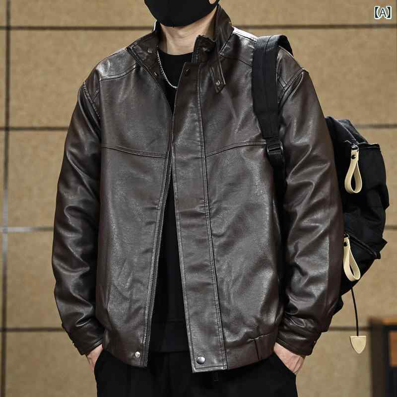 メンズ ライダース 今季 ライダージャケット Merlad レトロ モーター サイクル レザージャケット メンズ 秋冬 アメリカン スタイル ゆったり フィット クールで スタイリッシュな ライディング ワークジャケット|サポートシェアグローバル